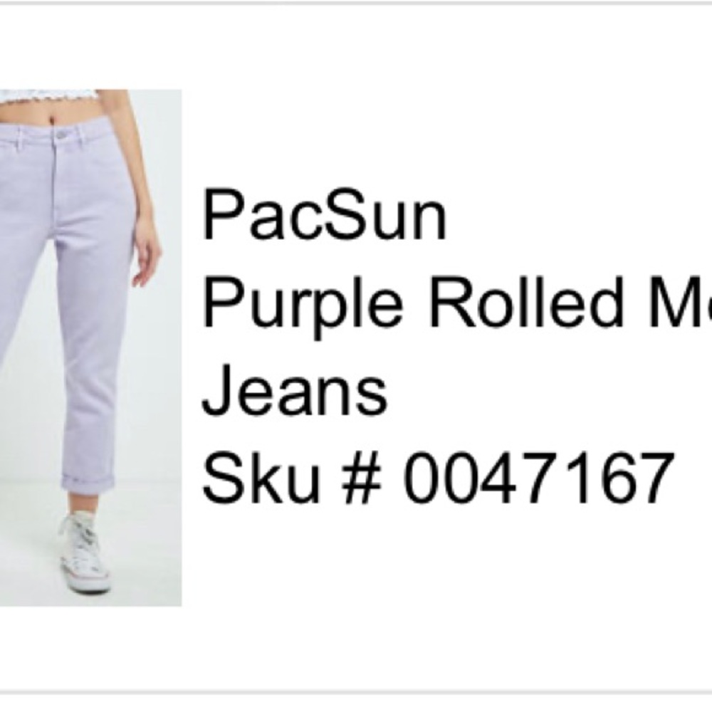 Purple Rolled Mom Jean - Picture 3 of 4